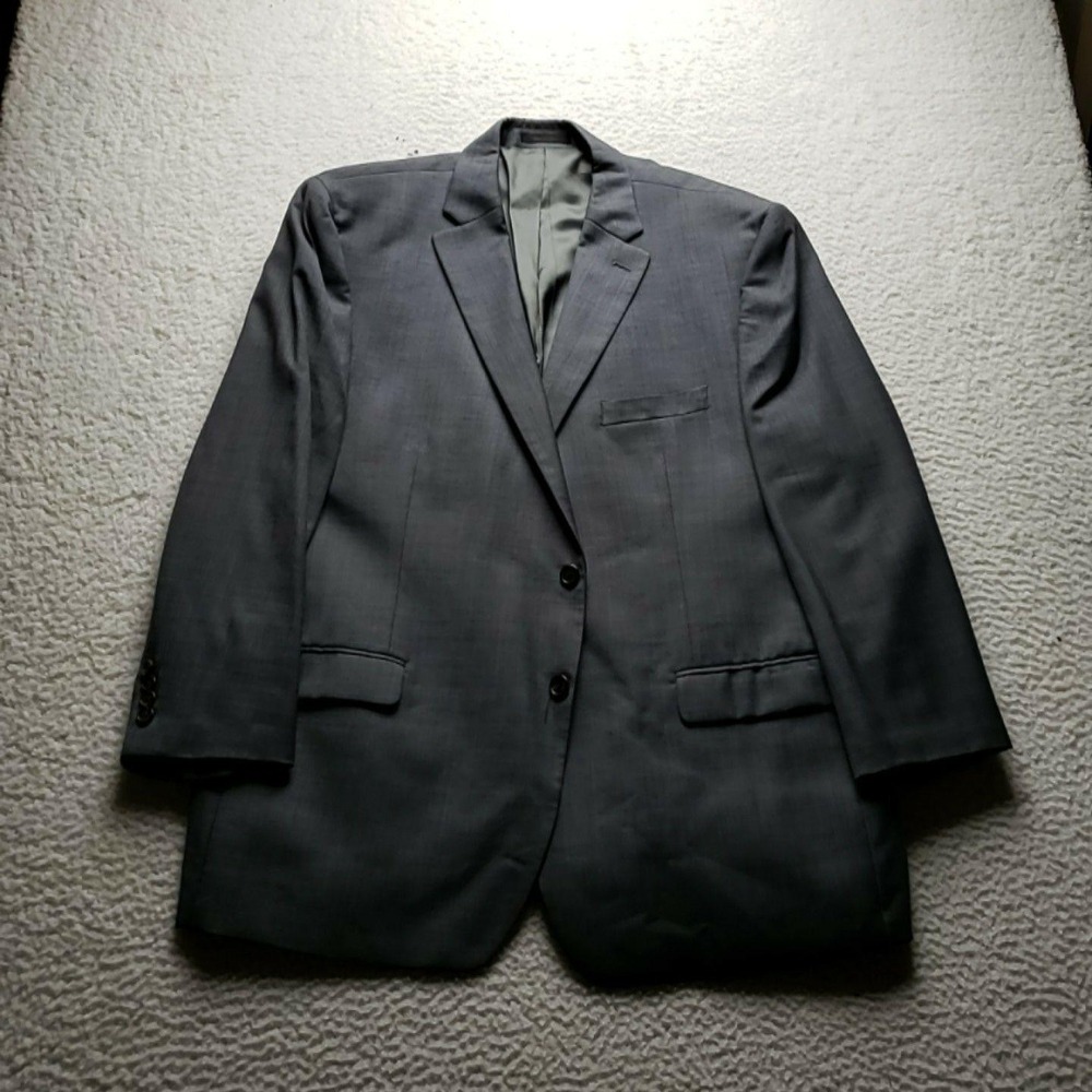 Lauren Ralph Lauren Suit Jacket Mens 50R Gray 100% Wool Two Button Notch Lapel